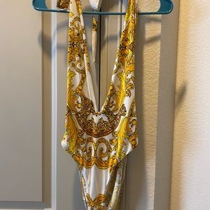 One piece swimsuit with kimono